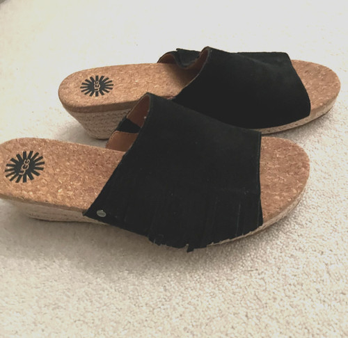 Ugg danes black suede fringe - ugg,