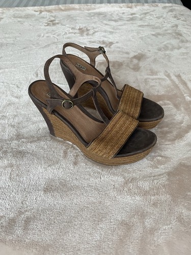Ugg brown leather espadrille - brown,