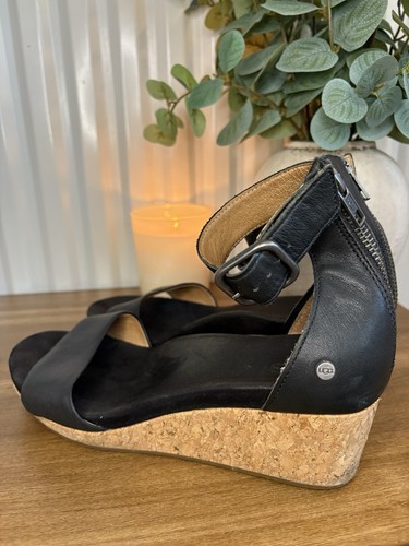 Women ugg black wedge - black,