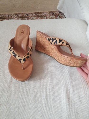 Ugg leopard print cork wedge - ugg,