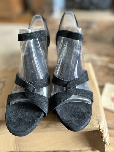 Ugg arianna black suede wedge - suede,