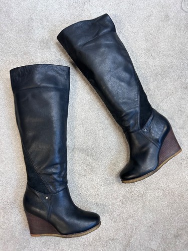 Ugg black leather - black, high